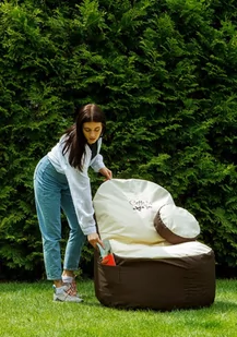 Pufa worek sako COFFEE brązowy-beżowy XXL 120x80 - Pufy i podnóżki - miniaturka - grafika 2