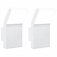 Lampy ogrodowe - vidaXL Kinkiety zewnętrzne LED, 2 szt., białe, odlewane aluminium - miniaturka - grafika 1