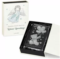 Pamiątka Chrztu Świętego - Murrano Kryształ 3D Grawerowany Miś w Personalizowanym Opakowaniu Pamiątka Ch KRSZ-M1-002 - miniaturka - grafika 1