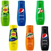 Syropy i koncentraty owocowe - Zestaw 6 koncentratów SodaStream Lipton Lemon+Green+Pepsi+Mirinda+7UP+PepsiMAX - miniaturka - grafika 1