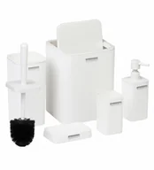 Akcesoria łazienkowe - Zestaw łazienkowy 5 el Kely Square white - miniaturka - grafika 1