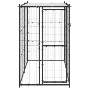 shumee Kojec dla psa z zadaszeniem stalowy 110x220x180 cm - Budy dla psów - miniaturka - grafika 1