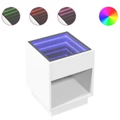 Ławy i stoliki kawowe - vidaXL Stolik kawowy z Infinity-LED Biały 40x40x50 cm - miniaturka - grafika 1