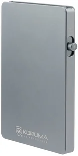 Aluminiowy portfel z wysuwanymi kartami i ochroną kart zbliżeniowych ciemny szary Uniwersalny - Pozostałe akcesoria do telefonów - miniaturka - grafika 1