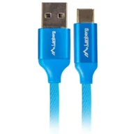 Kable komputerowe i do monitorów - LANBERG LANBERG Kabel Premium USB CM AM 2.0 1m niebieski QC 3.0 + EKSPRESOWA CA-USBO-22CU-0010-BL - miniaturka - grafika 1