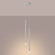 Lampy sufitowe - Lampa wisząca BRILL 2 beżowa LED 3000K - 15x15x114cm Sollux - miniaturka - grafika 1