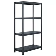 Szafy i regały magazynowe - vidaXL Regał magazynowy, czarny, 100 kg, 60x30x138 cm, plastikowy - miniaturka - grafika 1