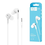 Słuchawki - Słuchawki Uniwersalne Denmen Jack 3,5 Cala Białe Douszne Dr06 - miniaturka - grafika 1