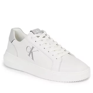 Półbuty męskie - Sneakersy Calvin Klein Jeans Chunky Cupsole Laceup Lth Mix YM0YM00775 Bright White/Formal Gray 02T - grafika 1