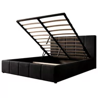Łóżka - Łóżko tapicerowane SFG0114 180x200 czarny welur - miniaturka - grafika 1