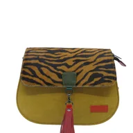 Torebki damskie - Torebka damska klasyczna zamszowa odpinany wymienny chwost brelok OLIVKA - miniaturka - grafika 1