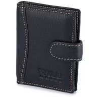 Portfele - Męski portfel skórzany wizytownik Wild Horse 24 granatowy z białymi akcentami RATY 0% | PayPo | GRATIS WYSYŁKA | ZWROT DO 100 DNI - miniaturka - grafika 1
