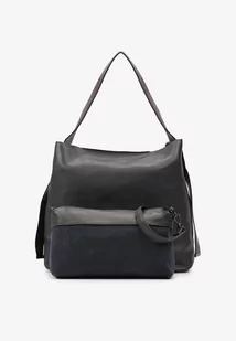 Ciemnoszara Duża Torebka Shopper z Rączką Bersena - Torebki damskie - miniaturka - grafika 1