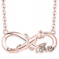 Naszyjniki - Naszyjnik Pozłacany Nieskończoność z Kwiatem Kwiat Kwiatek SREBRO 925 - miniaturka - grafika 1