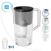 Dzbanki filtrujące - Wessper Aquaclassic Dzbanek Filtrujący Wodę 2,5L Czarny + 9X Filtr Wody - miniaturka - grafika 1