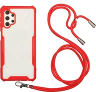 Etui i futerały do telefonów - Łańcuszek na telefon komórkowy do etui Samsung Etui na telefon komórkowy z paskiem Pokrowiec do zawieszenia na sznurku, Kolor:Czerwony, Wybierz model:Samsung Galaxy A72 5G - miniaturka - grafika 1