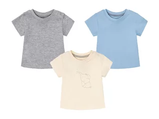 Bluzki dla niemowląt - LUPILU LUPILU T-shirt niemowlęcy, 3 sztuki (62/68, Niebieski/szary/biały) 4056233990959 - grafika 1