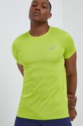 Koszulki męskie - Asics t-shirt do biegania Core kolor zielony gładki - miniaturka - grafika 1