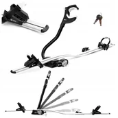 Bagażniki na rowery - Bagażnik uchwyt rowerowy na dach Turtle Pro-s Srebrny na rower +zamek - miniaturka - grafika 1