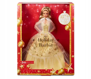 Barbie Signature Lalka świąteczna j. brązowe włosy - Lalki dla dziewczynek - miniaturka - grafika 1