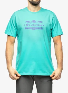 Koszulka z nadrukiem Columbia Explorers Canyon Back SS Tee - aqua/beauty - Koszulki i topy damskie - miniaturka - grafika 1