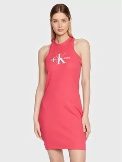Sukienki - Calvin Klein Jeans Sukienka codzienna J20J220754 Różowy Slim Fit - grafika 1