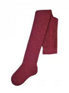 Rajstopy dziecięce - Dziewczęce rajstopki bawełniane Noviti RB002-G-04 Bordo złoty lureks - miniaturka - grafika 1