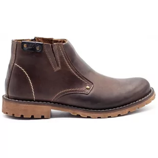 Śniegowce skórzane 815 ciemny brąz - Buty Olivier - Buty zimowe męskie - miniaturka - grafika 1