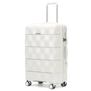 PUCCINI Walizka Średnia Podróżna Lekka Polipropylenowa Biała PP026B-0 - Walizki PUCCINI Walizka Średnia Podróżna Lekka Polipropylenowa Biała PP026B-0 - Walizki - miniaturka - grafika 1