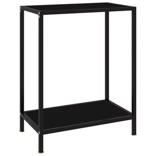 vidaXL Stolik konsolowy czarny 60x35x75cm szkło hartowane 322828 - Komody - miniaturka - grafika 1