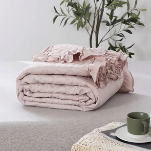 Narzuta 240 x 220 Pikowana Dwustronna Ruffy Puder - Narzuty - miniaturka - grafika 7
