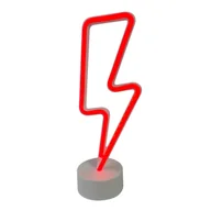 Lampy stojące - Lampka LED stolikowa Neon FM-NB28 Zumaline lighting czerwona biała - miniaturka - grafika 1