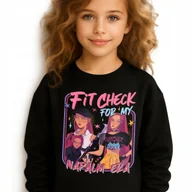 Bluzy dla dziewczynek - Bluza Dziecięca Czarna NAPALM ERA Do Przedszkola K-pop Muzyka Wz - 128 cm - miniaturka - grafika 1