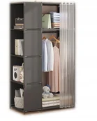 Szafy - SZAFA Modułowa SKŁADANA Wieszak GARDEROBA na UBRANIA Metalowa 163x45x71 cm - miniaturka - grafika 1