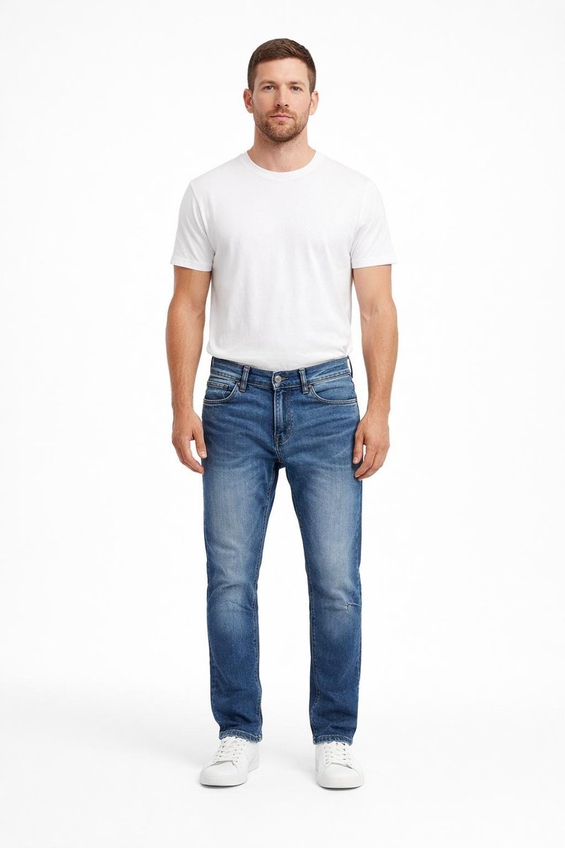 PEPE JEANS NIEBIESKIE JEANSY MĘSKIE PROSTE PRZETARCIA BAWEŁNA 30/32 AWA