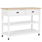 Wózki kuchenne - Beliani Wózek kuchenny biały NAVARINO - miniaturka - grafika 1