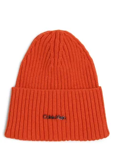 Calvin Klein Czapka damska z dodatkiem kaszmiru Kobiety czerwony jednolity, ONE SIZE - Czapki damskie - miniaturka - grafika 1