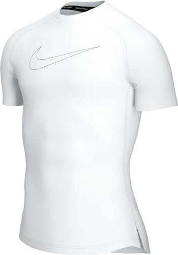 NIKE Męska koszulka M NP DF Tight TOP SS, biała czarna, 4XL-T