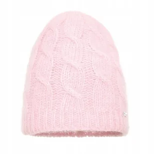 Czapka zimowa damska z angory NELL Pudrowy róż - Czapki damskie - miniaturka - grafika 1