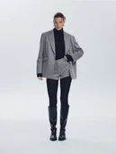 Marynarki i żakiety damskie - Reserved - Marynarka z wiskozą - jasnoszary - miniaturka - grafika 1