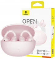 Słuchawki - Baseus Słuchawki OWS Bass BC1 z klipsem - różowe - miniaturka - grafika 1