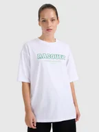 Koszulki i topy damskie - 4F T-shirt oversize z nadrukiem damski - biały L - miniaturka - grafika 1