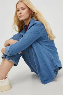 Koszule damskie - Lee koszula jeansowa damska regular z kołnierzykiem klasycznym - grafika 1