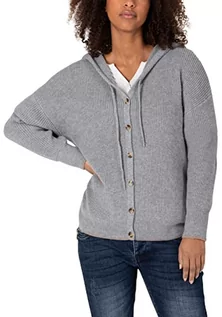 Swetry damskie - Timezone Klasyczny kardigan damski, Paloma Grey Melange, XL - grafika 1