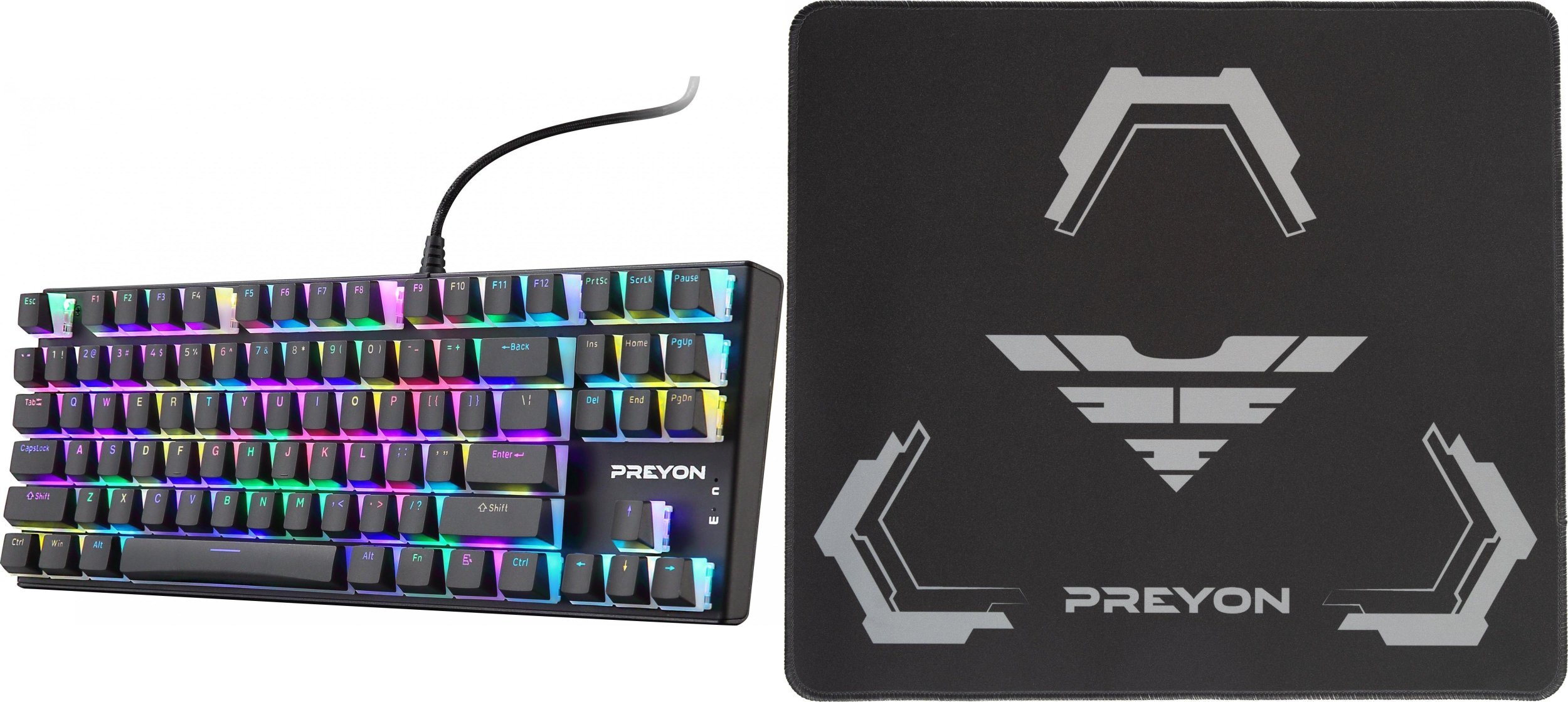 PREYON Klawiatura Preyon Brown Blitz Claw PBRBC87B + Podkładka gamingowa Preyon Falcon Speed M PFS40 M-9138920