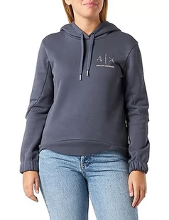 Armani Exchange Damska bluza z kapturem z logo z kapturem, Racing, L - Bluzy damskie - miniaturka - grafika 1