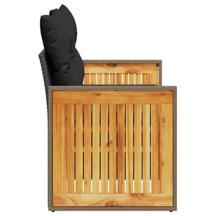 Sofa ogrodowa z poduszkami, 2-osobowa, czarna, polirattan Lumarko! - Sofy ogrodowe - miniaturka - grafika 6