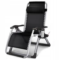 Leżaki ogrodowe - LEŻAK OGRODOWY GRAWITACYJNY WYGODNY PLAŻOWY FOTEL SOLIDNY NA TARAS ZAGŁOWEK - miniaturka - grafika 1