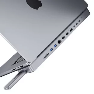 Stacja dokująca / Hub USB-C do MacBook Pro 13" / 14" INVZI MagHub 12w2 z kieszenią SSD (szara) - Huby USB - miniaturka - grafika 2