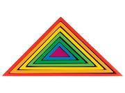 Układanki dla dzieci - PLAYTIVE PLAYTIVE Drewniana układanka Montessori w kolorach tęczy, 1 sztuka (Tęczowy trójkąt) 4055334258784 - miniaturka - grafika 1